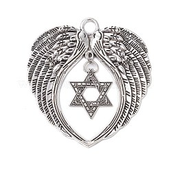 6Pcs 6 Styles Wing Tibetan Style Alloy Big Pendants&nbsp;HJEW-JM02311