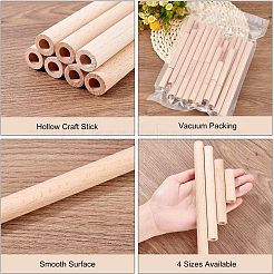 4 Styles Unfinished Beech Wood Rods&nbsp;WOOD-OC0002-53