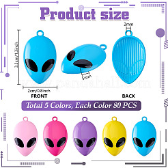 40Pcs 5 Colors Spray Painted Alloy Pendants&nbsp;FIND-PH0027-52