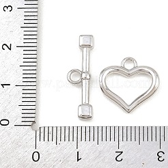 Heart Brass Toggle Clasps&nbsp;KK-G548-43P-02