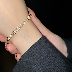 6Pcs 3 Colors Brass Clear Cubic Zirconia Fold Over Clasps&nbsp;FIND-HY0004-04