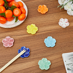 7Pcs 7 Colors Sakura Porcelain Chopstick Rest&nbsp;AJEW-CP0008-73