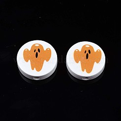 Halloween Printed Natural Wood Beads&nbsp;WOOD-T021-94