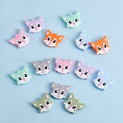14Pcs 7 Styles Cat Head Silicone Focal Beads&nbsp;JX664A