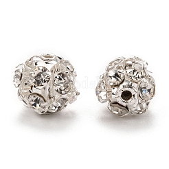 Brass Clear Rhinestone Beads&nbsp;RB-A017-8mm-S