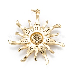 Brass Micro Pave Clear Cubic Zirconia Pendants&nbsp;ZIRC-P086-31G