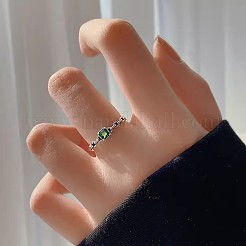 Square Brass Micro Pave Cubic Zirconia Cuff Rings&nbsp;FS-WG71659-01