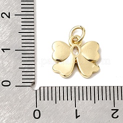 Brass Pave Clear Cubic Zirconia Charms&nbsp;KK-G554-03B-01