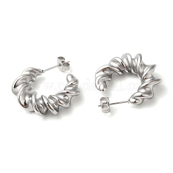 Non-Tarnish 304 Stainless Steel Twist Round Earrings&nbsp;EJEW-K244-29P