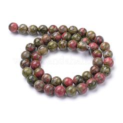 Natural Unakite Bead Strands&nbsp;G-R345-8mm-49