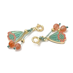 Brass Enamel Seedpod of the Lotus Pendant Decorations&nbsp;AJEW-P108-14G