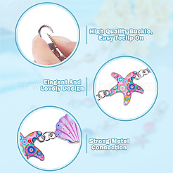4Pcs 4 Colors Ocean Theme Alloy Enamel Link Purse Strap Extenders&nbsp;AJEW-TA0003-68