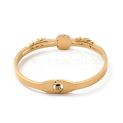 Resin Eye Hinged Bangle with Rhinestone&nbsp;BJEW-A135-01G