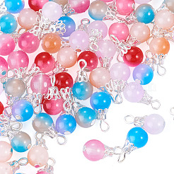 60Pcs 6 Colors Glass Pendants&nbsp;PALLOY-TAC0301