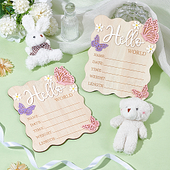 Rectangle MDF Baby Growth Commemorative Card&nbsp;AJEW-WH0752-074