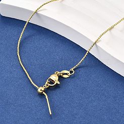 1MM Brass Wheat Chain Adjustable Slider Necklaces&nbsp;NJEW-M108-21G