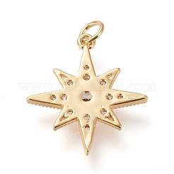 Brass Micro Pave Clear Cubic Zirconia Pendants&nbsp;ZIRC-L098-014G