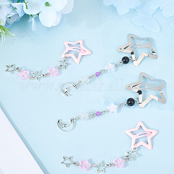 2Pcs 2 Styles Star Iron & Plastic Snap Hair Clips&nbsp;PHAR-CP0001-29