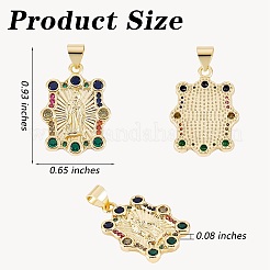 10Pcs Rack Plating Brass Micro Pave Cubic Zirconia Pendants&nbsp;KK-SZ0001-83
