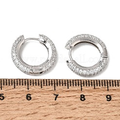 Brass Micro Pave Cubic Zirconia Hoop Earrings&nbsp;KK-CBA8324-24P-04