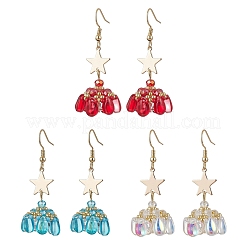 Star Glass Seed Beads Dangle Earrings&nbsp;EJEW-MZ00428