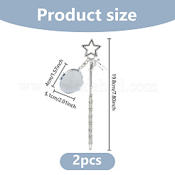 Mirror Alloy & Iron Pendant Decorations&nbsp;HJEW-WH0068-90B