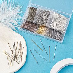 600Pcs 6 Colors Iron Flat Head Pins&nbsp;IFIN-YW0001-97
