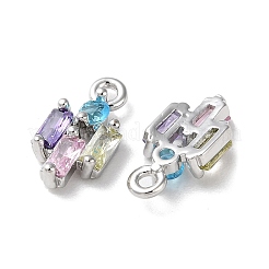 Brass Micro Pave Cubic Zirconia Charms&nbsp;KK-F872-19P