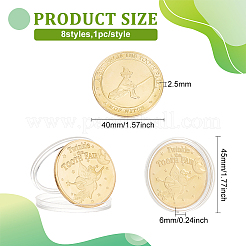 8Pcs 8 Styles Iron Commemorative Coin&nbsp;AJEW-FG0003-05