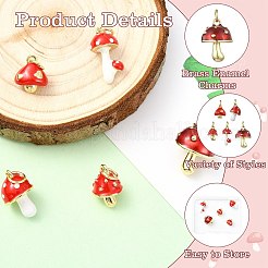5Pcs 5 Styles Brass Enamel Charms&nbsp;KK-CJ0003-93