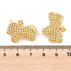 Brass Micro Pave Clear Cubic Zirconia Pendants&nbsp;ZIRC-F148-03G
