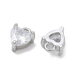 Brass Micro Pave Clear Cubic Zirconia Charms&nbsp;CU-CBA91C0-03P