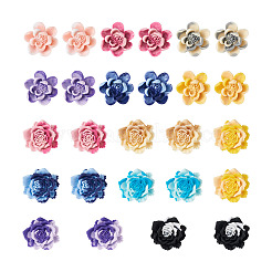 52Pcs 13 Colors Two Tone Opaque Resin Cabochons&nbsp;CRES-CD0001-08
