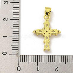 Rack Plating Brass Micro Pave Cubic Zirconia Pendants&nbsp;KK-C074-32G-02