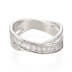 304 Stainless Steel Criss Cross Rings&nbsp;RJEW-H129-05P