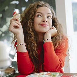 Christmas Tree & Snowman & Mushroom Stretch Bracelet&nbsp;BJEW-TA00257