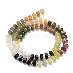 Synthetic Blue Goldstone & Natural Yellow Aventurine & Labradorite & Quartz Crystal & Lemon Jade & Strawberry Quartz & Unakite Beads Strands&nbsp;G-G317-A02-3x6mm