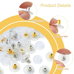 Brass Bullet Clutch Bullet Clutch Earring Backs with Pad&nbsp;KK-FS0001-43