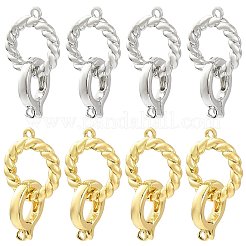 8Pcs Brass Fold Over Clasps&nbsp;KK-FS0002-19P