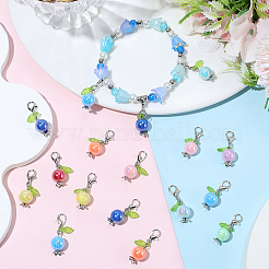 60Pcs Round Acrylic Pendant Decorations&nbsp;HJEW-BM0001-16