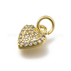 Brass Micro Pave Cubic Zirconia Pendants&nbsp;KK-C090-42G-02