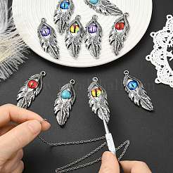10Pcs 5 Colors Alloy Glass Big Pendants&nbsp;FIND-CJ0005-78