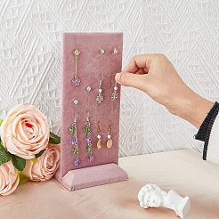 40-Hole Velvet Covered Wood Earring Display Stands&nbsp;EDIS-WH0012-23