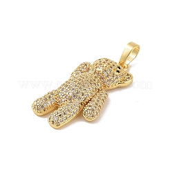 Brass Micro Pave Cubic Zirconia Pendants&nbsp;KK-E111-44C-G