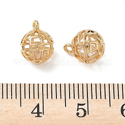 Brass Micro Pave Clear Cubic Zirconia Pendants&nbsp;KK-D261-01G-04