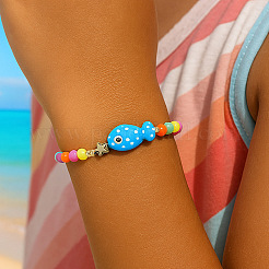 Ocean Style Fish Porcelain Bead Braided Bracelets&nbsp;YA5775