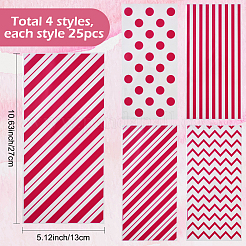 100Pcs 4 Styles Rectangle Plastic Candy Bags&nbsp;ABAG-WH20013-19E