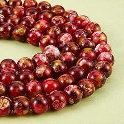 2 Strands 2 Colors Natural Imitation South Red Agate & Rainforest Agate Beads Strands&nbsp;G-SZ0001-46