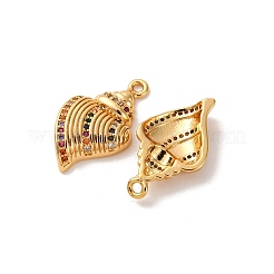 Brass Micro Pave Cubic Zirconia Pendants&nbsp;KK-K382-62G