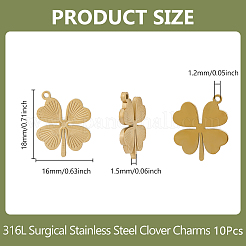 10Pcs Ion Plating(IP) 316L Surgical Stainless Steel Pendants&nbsp;STAS-DC0016-28